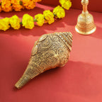 Brass Lord Ganesha Conch (4 Inch) Vedansh Craft