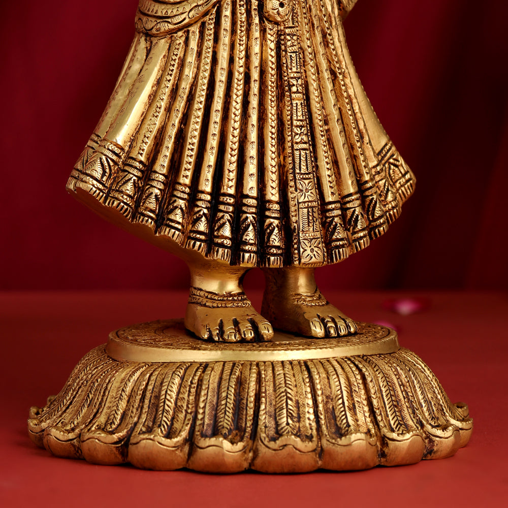 Brass Standing Goddess Lakshmi Statue (17.5 Inch) Vedansh Craft