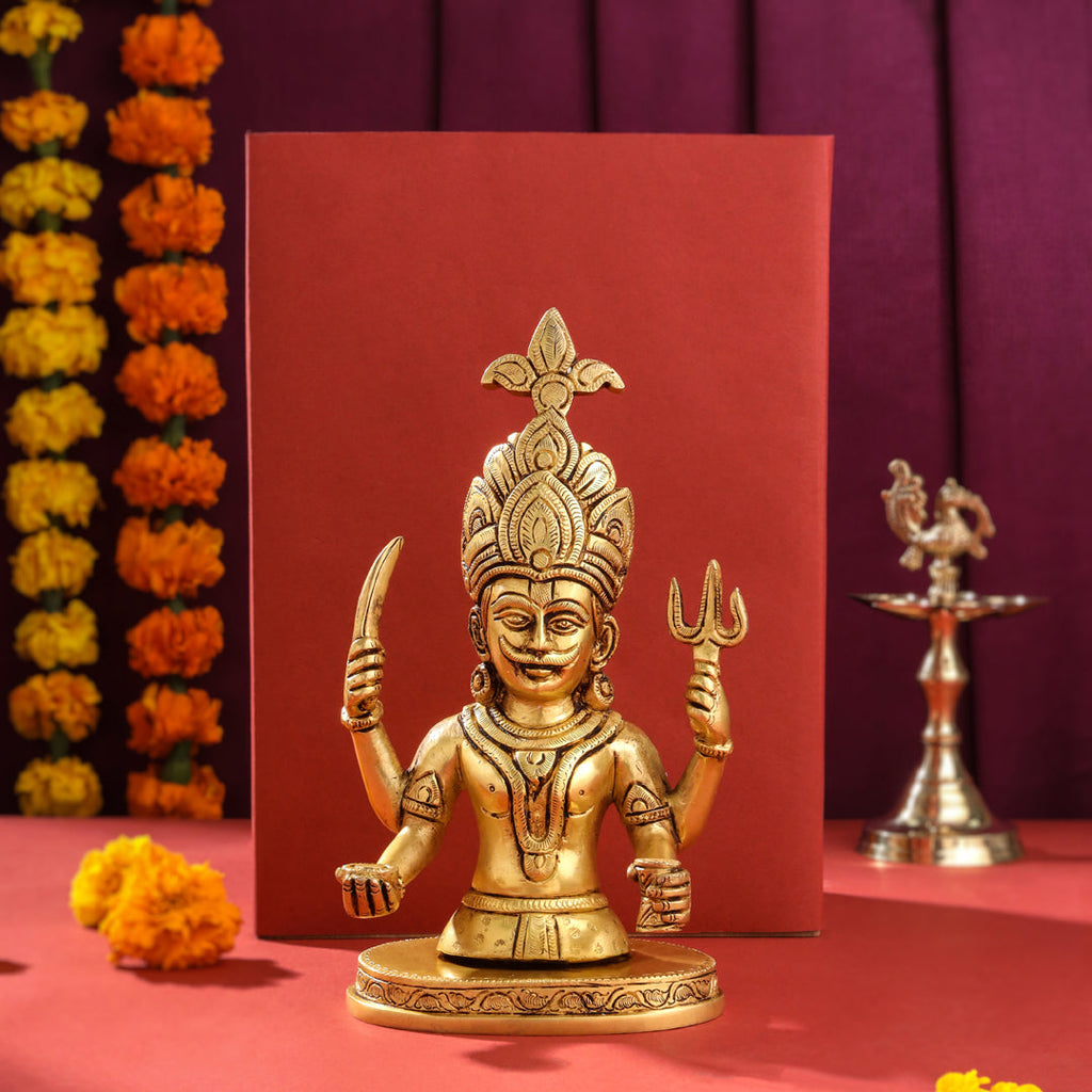 Brass Nakoda Bhairav Idol (9 Inch) Vedansh Craft