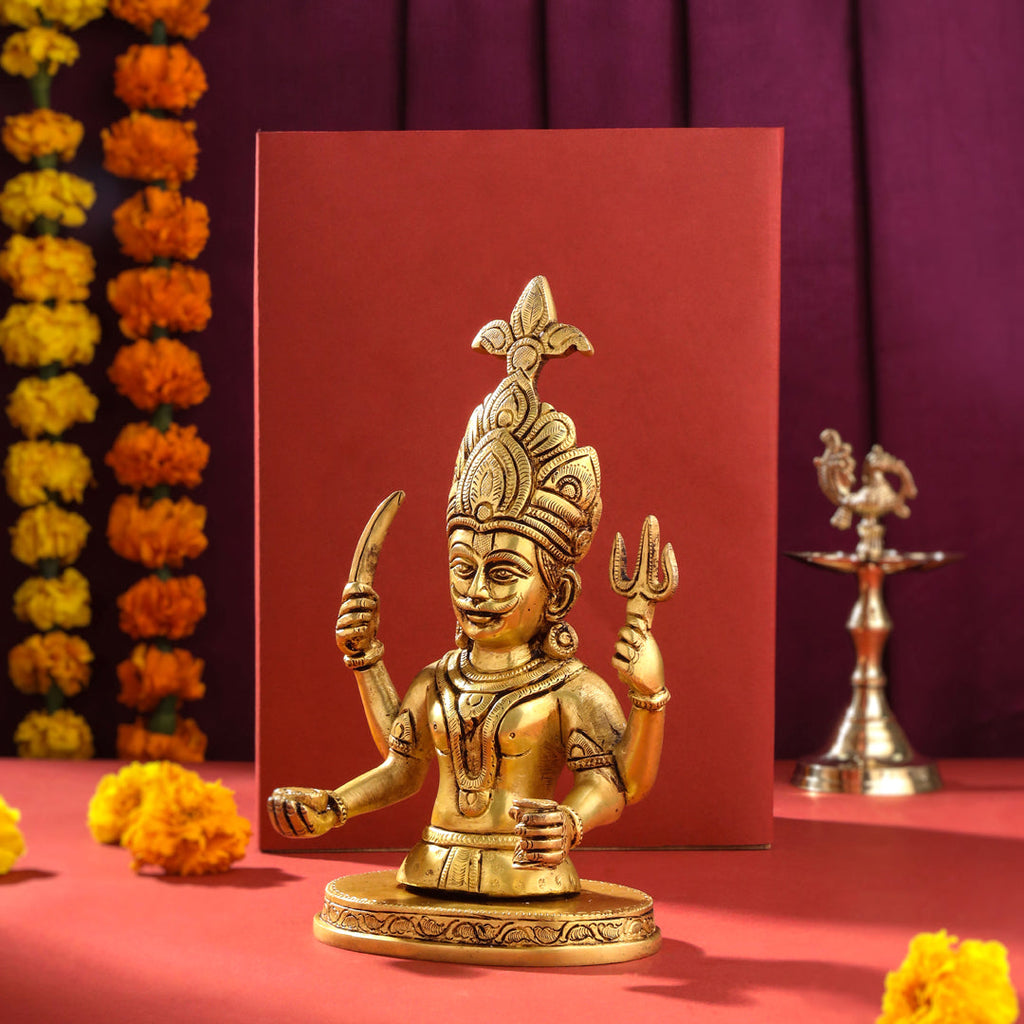 Brass Nakoda Bhairav Idol (9 Inch) Vedansh Craft