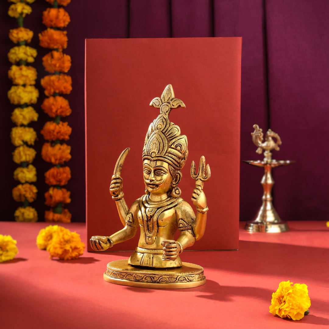Brass Nakoda Bhairav Idol (9 Inch) Vedansh Craft