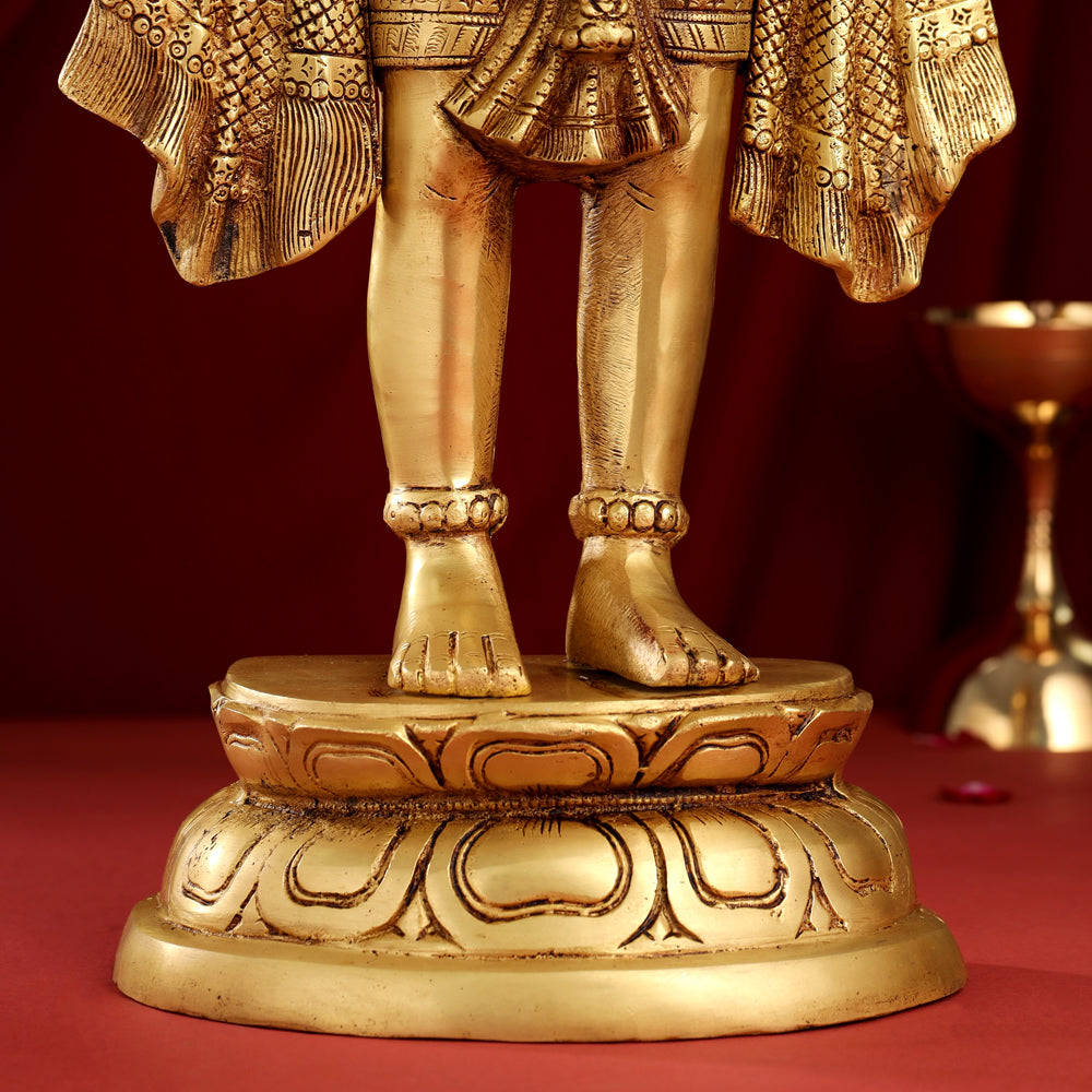 Brass Standing Hanuman Statue (27 Inch) Vedansh Craft