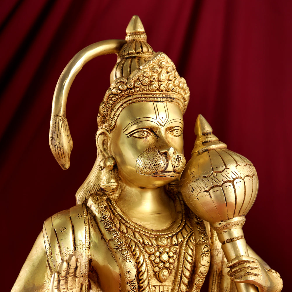 Brass Standing Hanuman Statue (27 Inch) Vedansh Craft