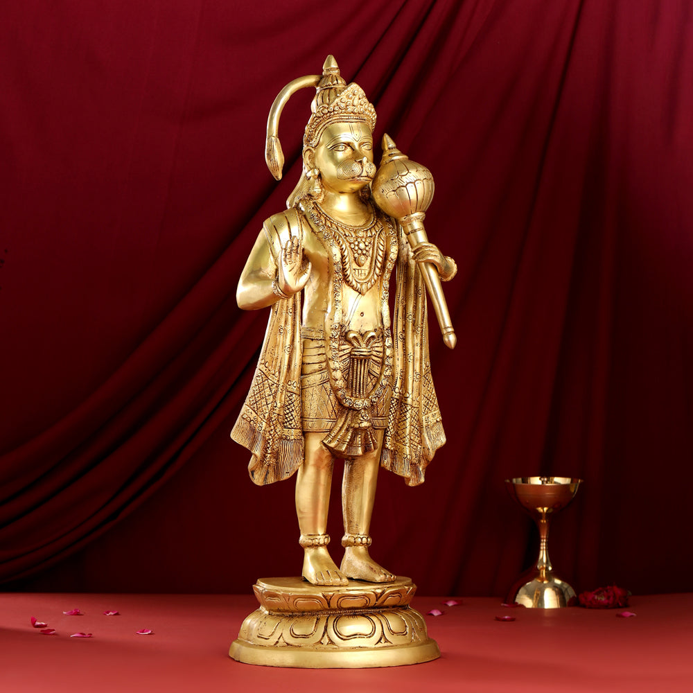 Brass Standing Hanuman Statue (27 Inch) Vedansh Craft