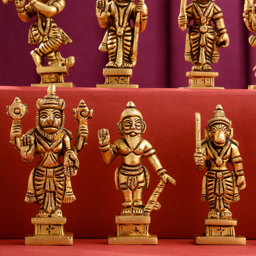 Brass Superfine Dashavatara / Vishnu Avatar Statue Set (3.5 Inch) Vedansh Craft