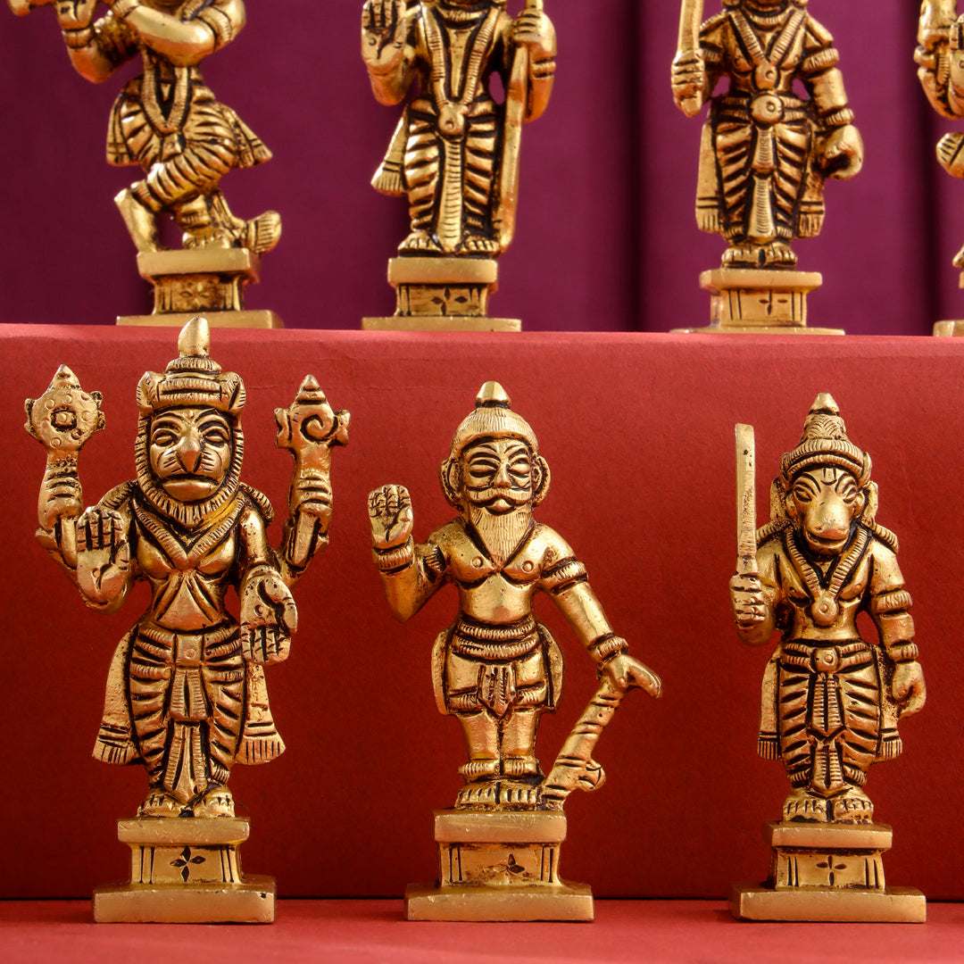 Brass Superfine Dashavatara / Vishnu Avatar Statue Set (3.5 Inch) Vedansh Craft