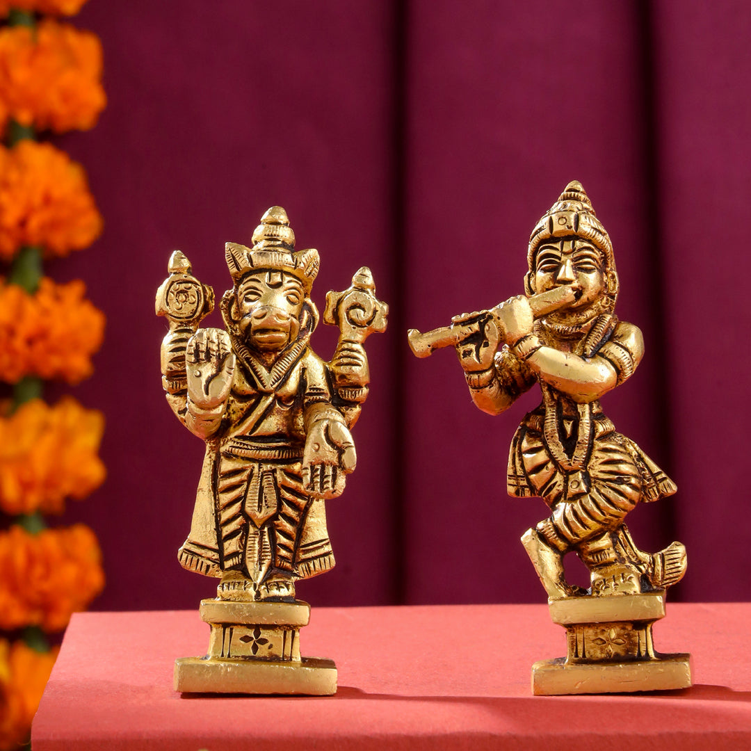 Brass Superfine Dashavatara / Vishnu Avatar Statue Set (3.5 Inch) Vedansh Craft