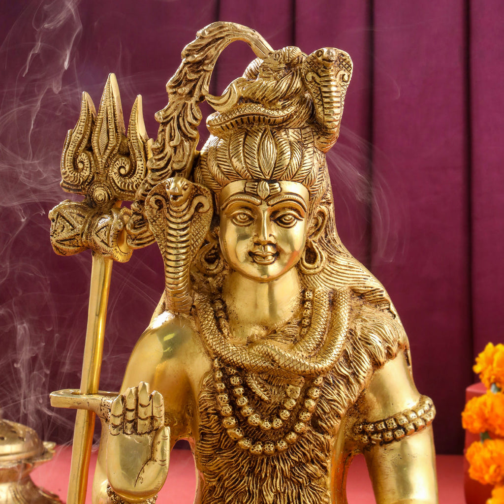 Brass Sitting Lord Shiva Statue (15 Inch) Vedansh Craft