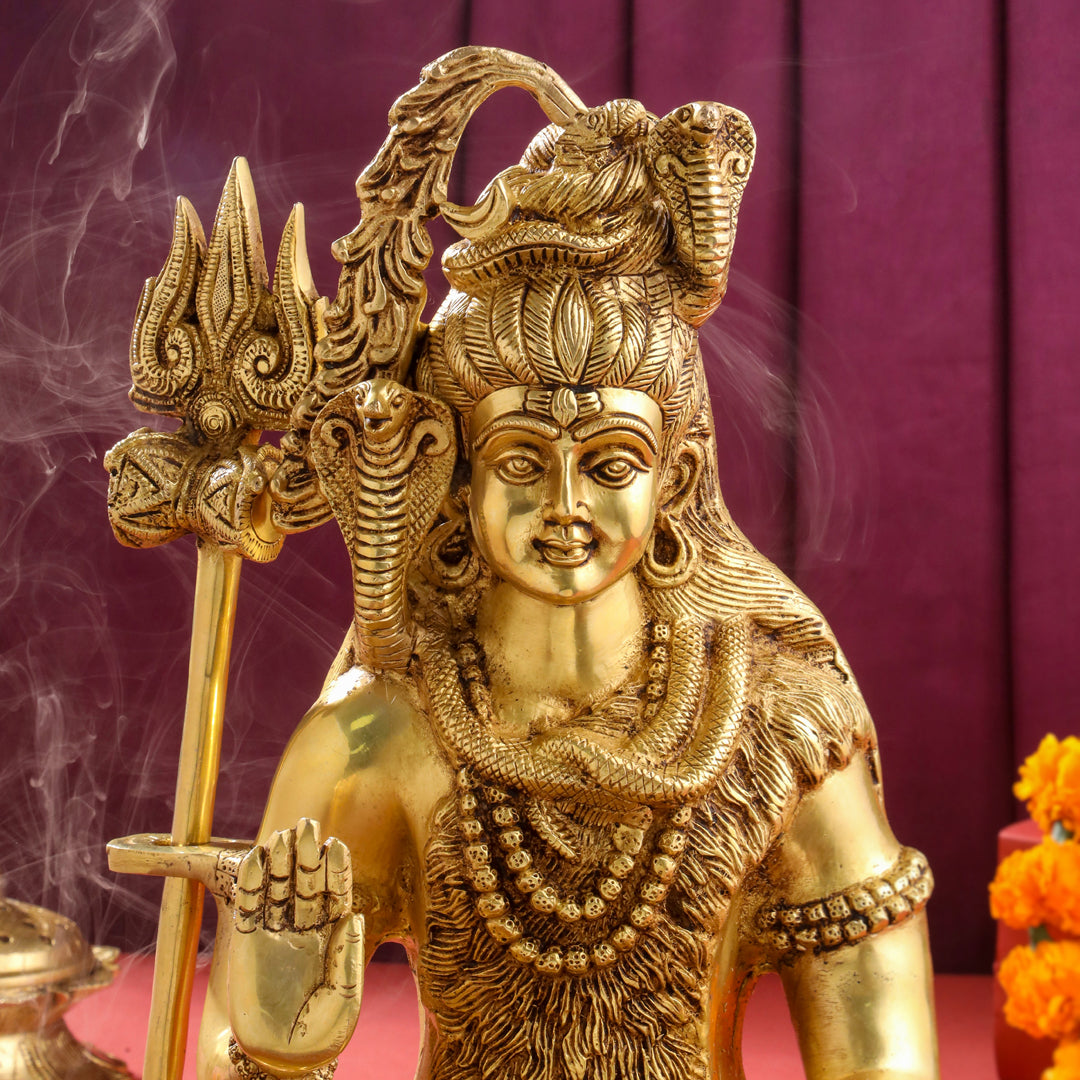 Brass Sitting Lord Shiva Statue (15 Inch) Vedansh Craft