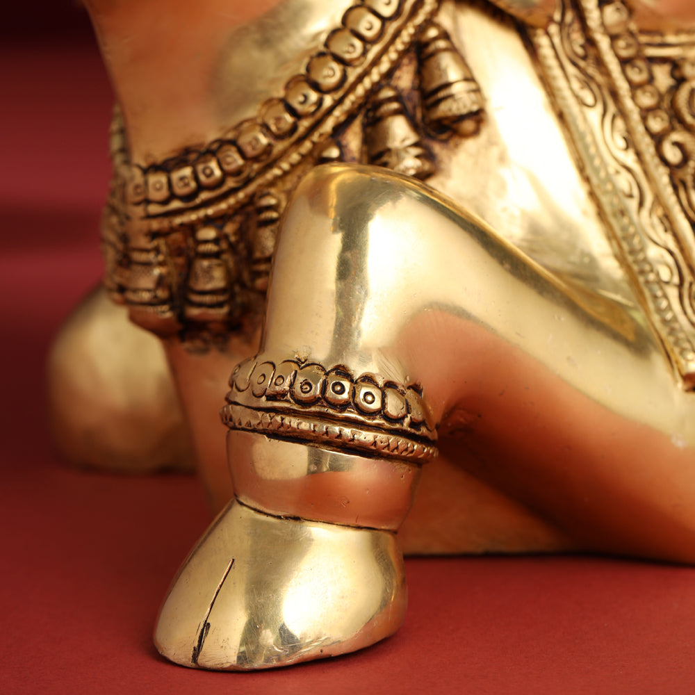 Brass Majestic Nandi Idol (9 Inch) Vedansh Craft