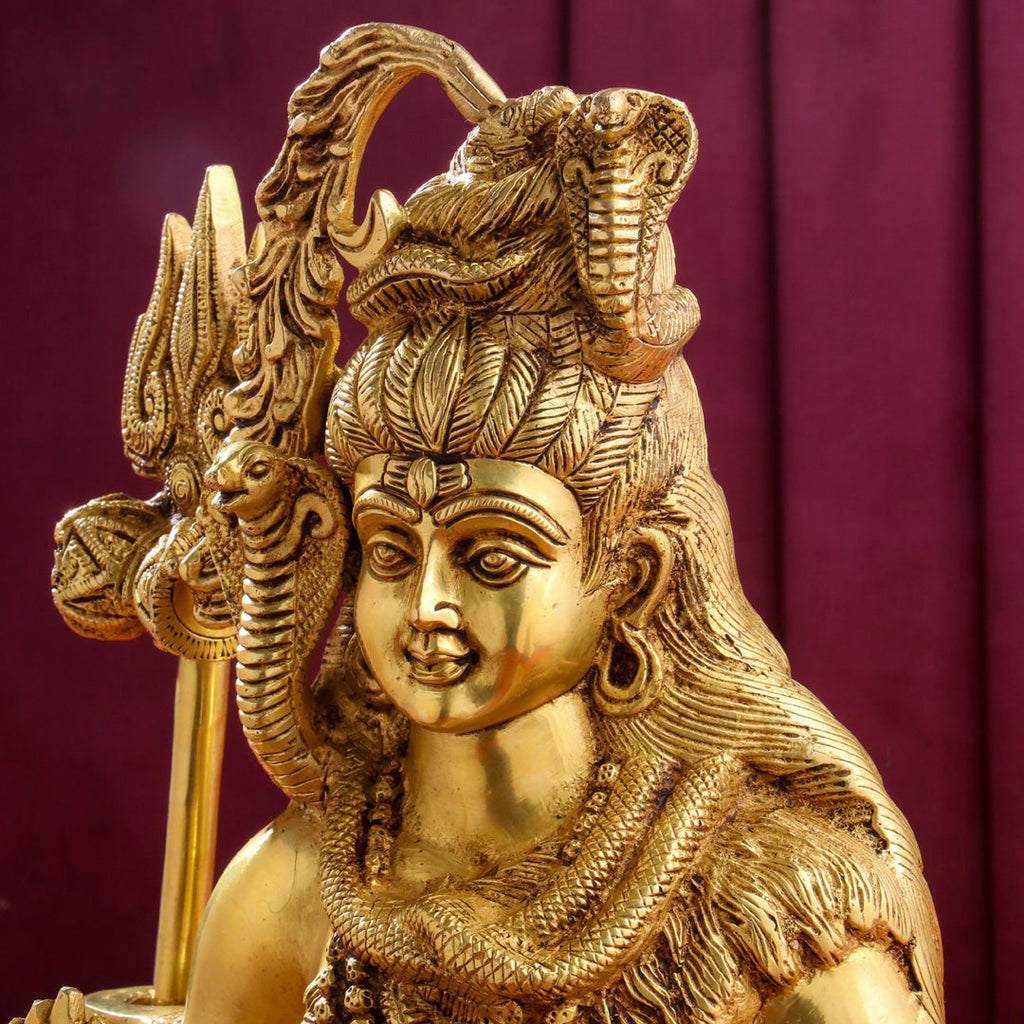 Brass Sitting Lord Shiva Statue (15 Inch) Vedansh Craft
