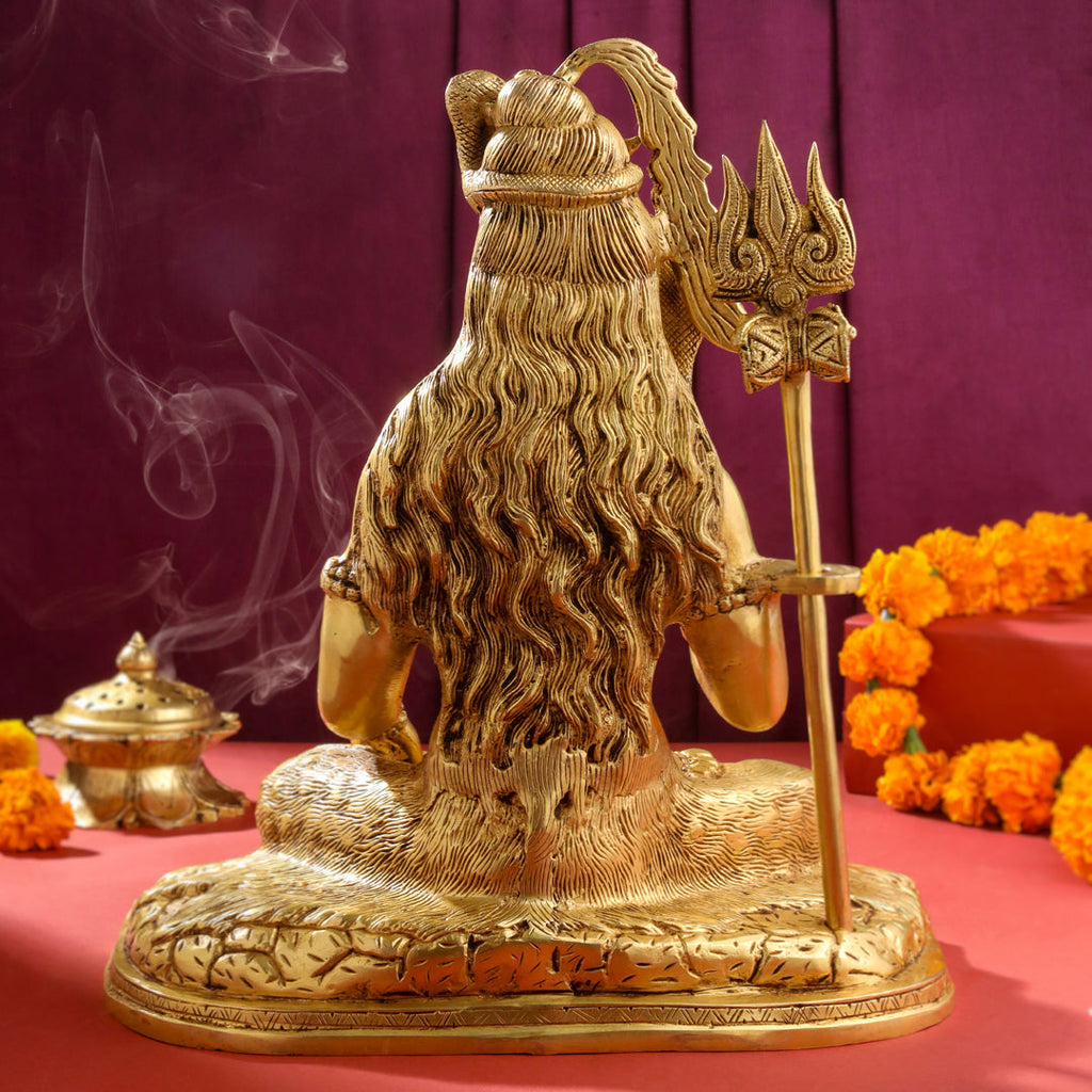 Brass Sitting Lord Shiva Statue (15 Inch) Vedansh Craft