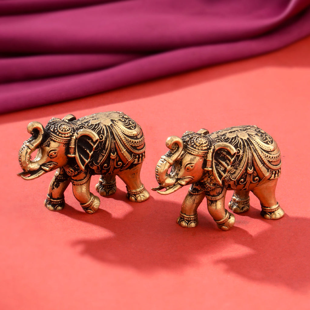 Brass Superfine Elephant pair Festive Gift Hamper Vedansh Craft