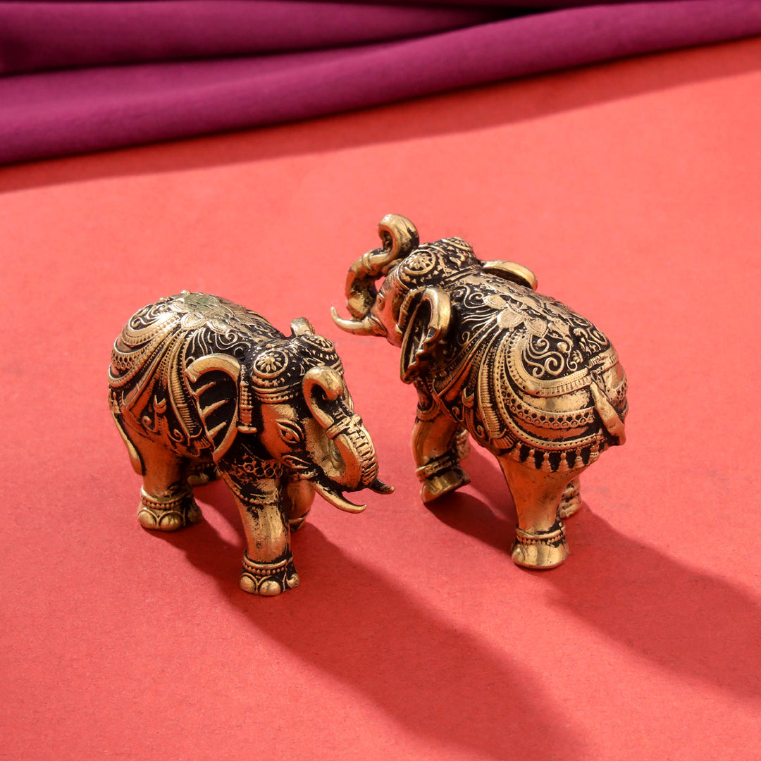 Brass Superfine Elephant pair Festive Gift Hamper Vedansh Craft