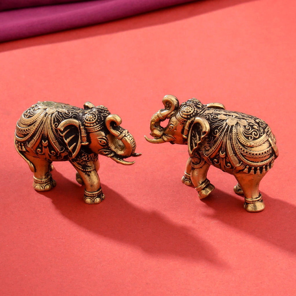 Brass Superfine Elephant pair Festive Gift Hamper Vedansh Craft