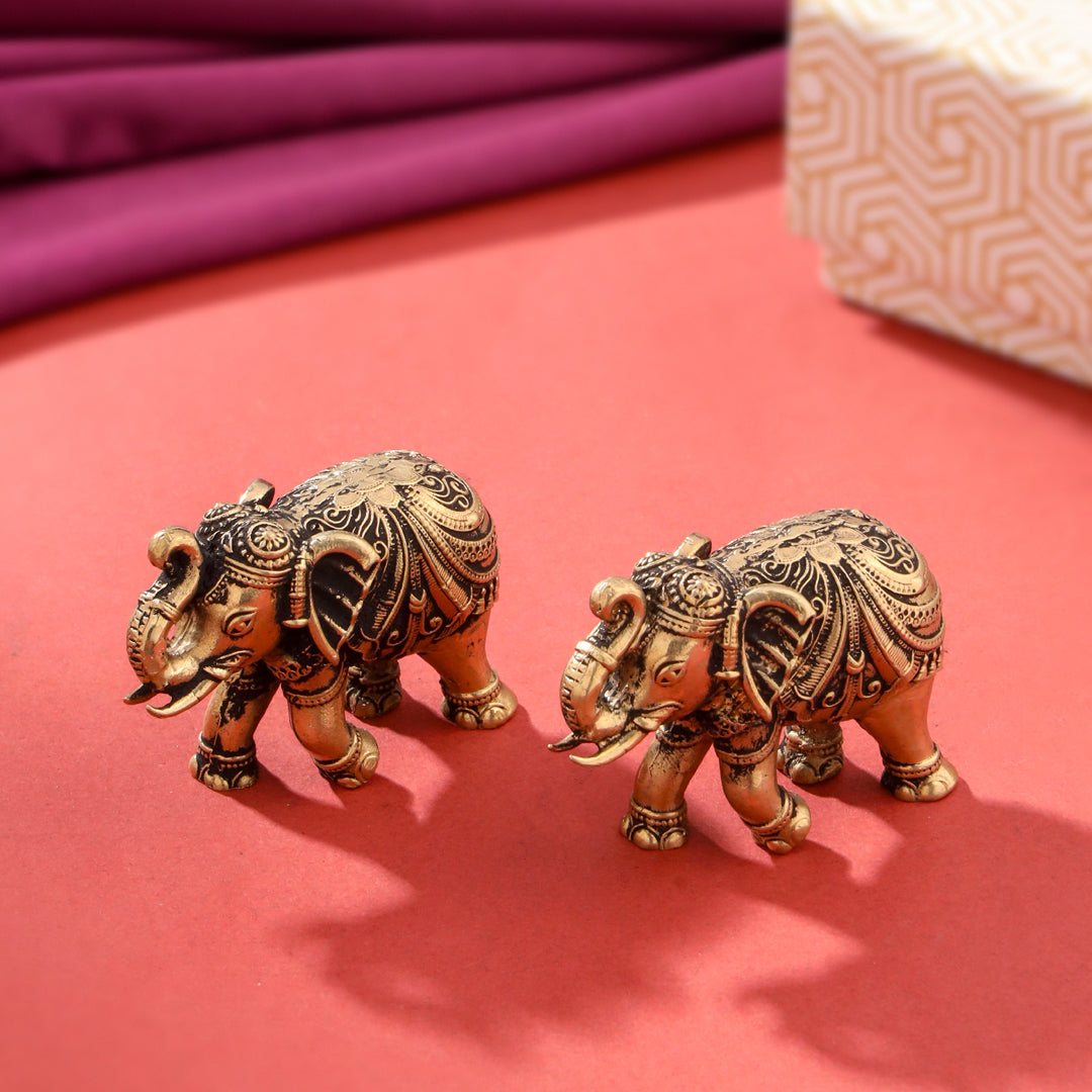 Brass Superfine Elephant pair Festive Gift Hamper Vedansh Craft