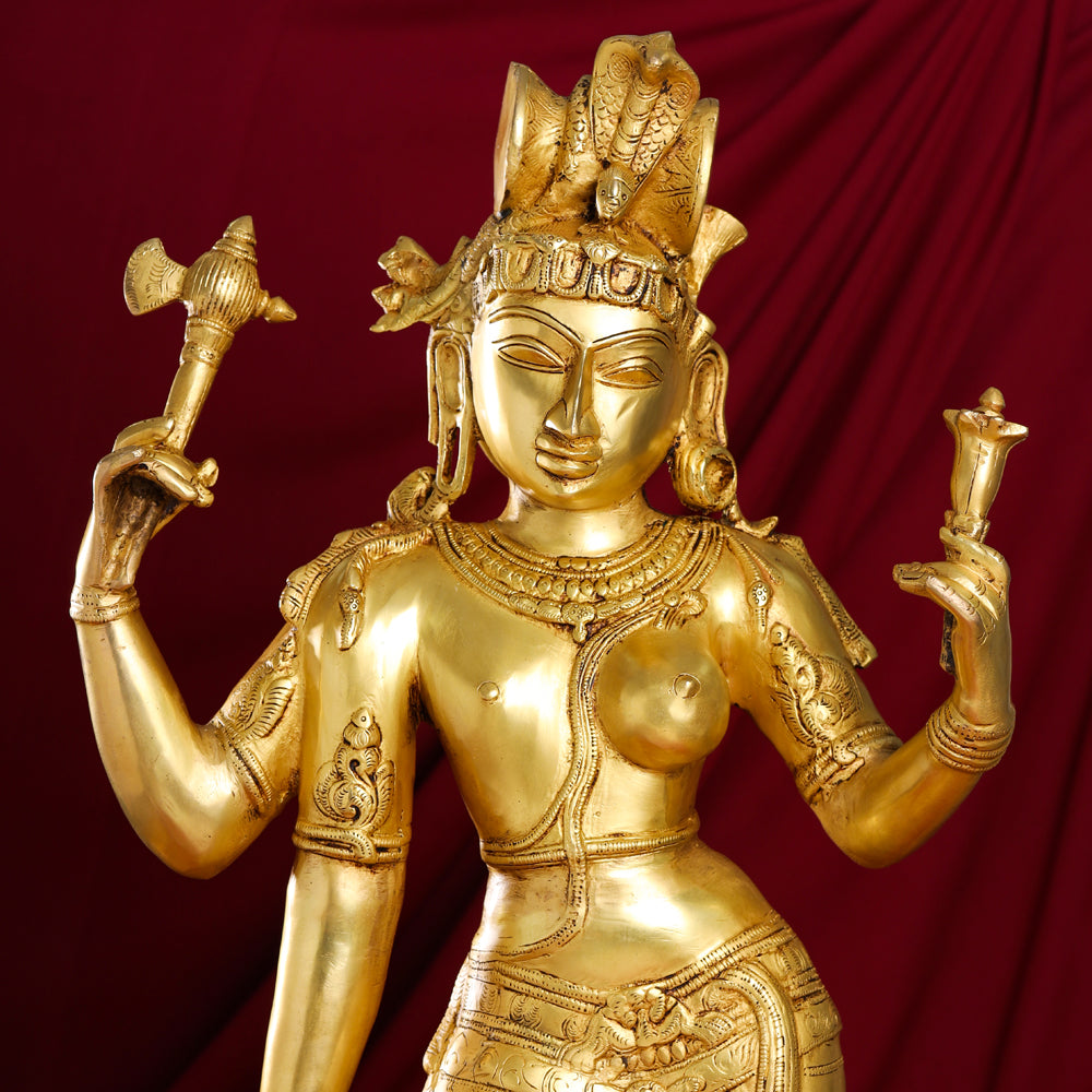 Brass Ardhanarishwara Statue (35 Inch) Vedansh Craft