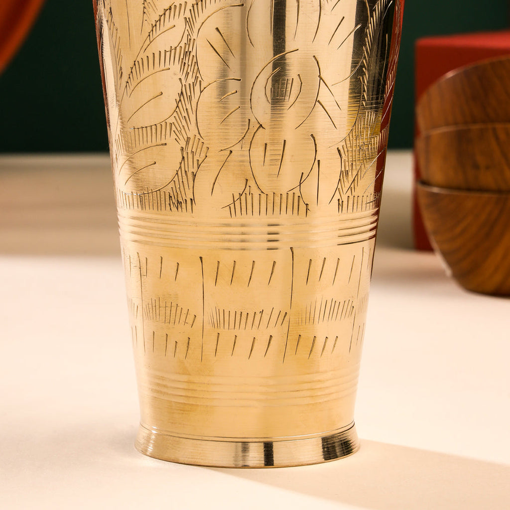 Brass Lassi Glass (6.5 Inch) Vedansh Craft