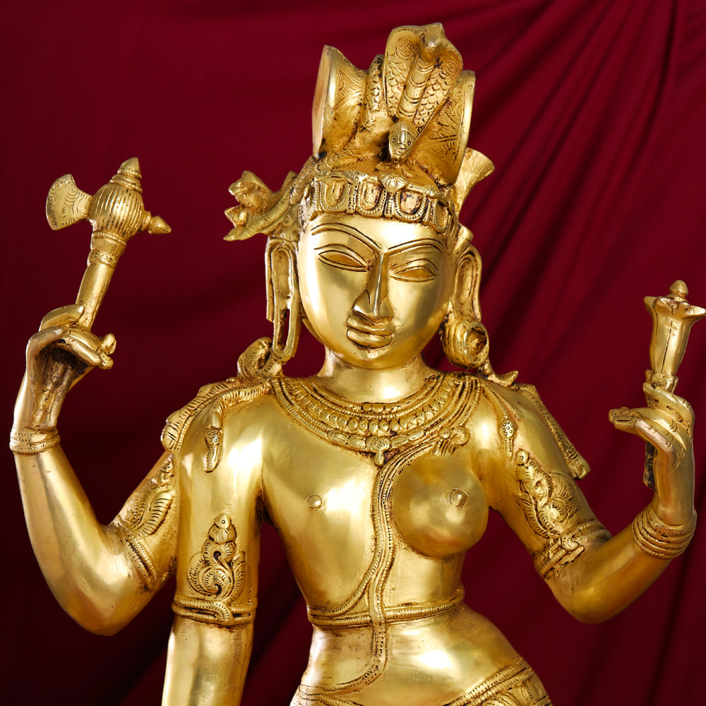Brass Ardhanarishwara Statue (35 Inch) Vedansh Craft
