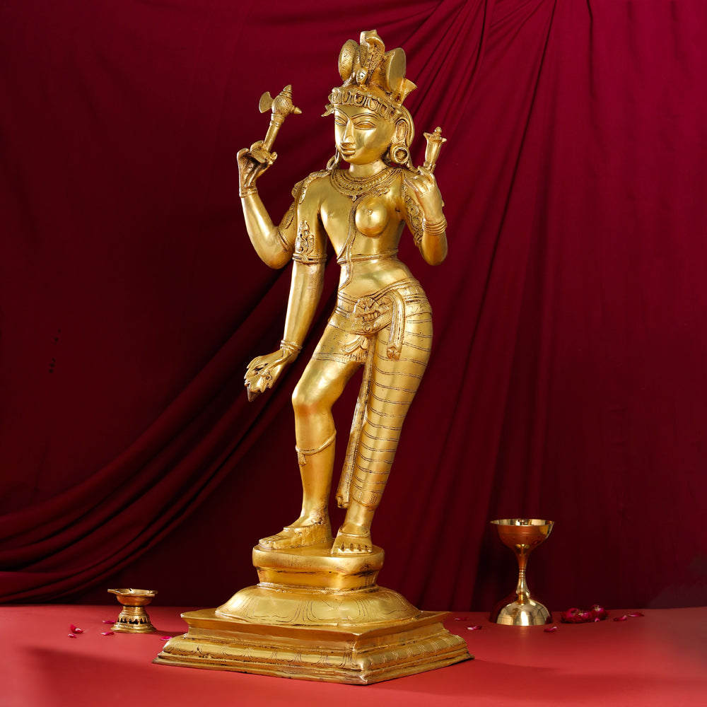 Brass Ardhanarishwara Statue (35 Inch) Vedansh Craft