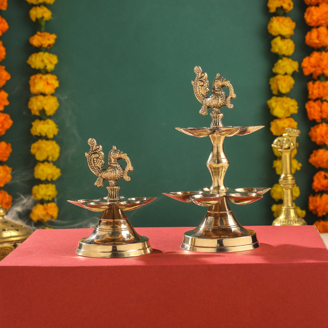Brass Peacock Diya/Lamp Vedansh Craft