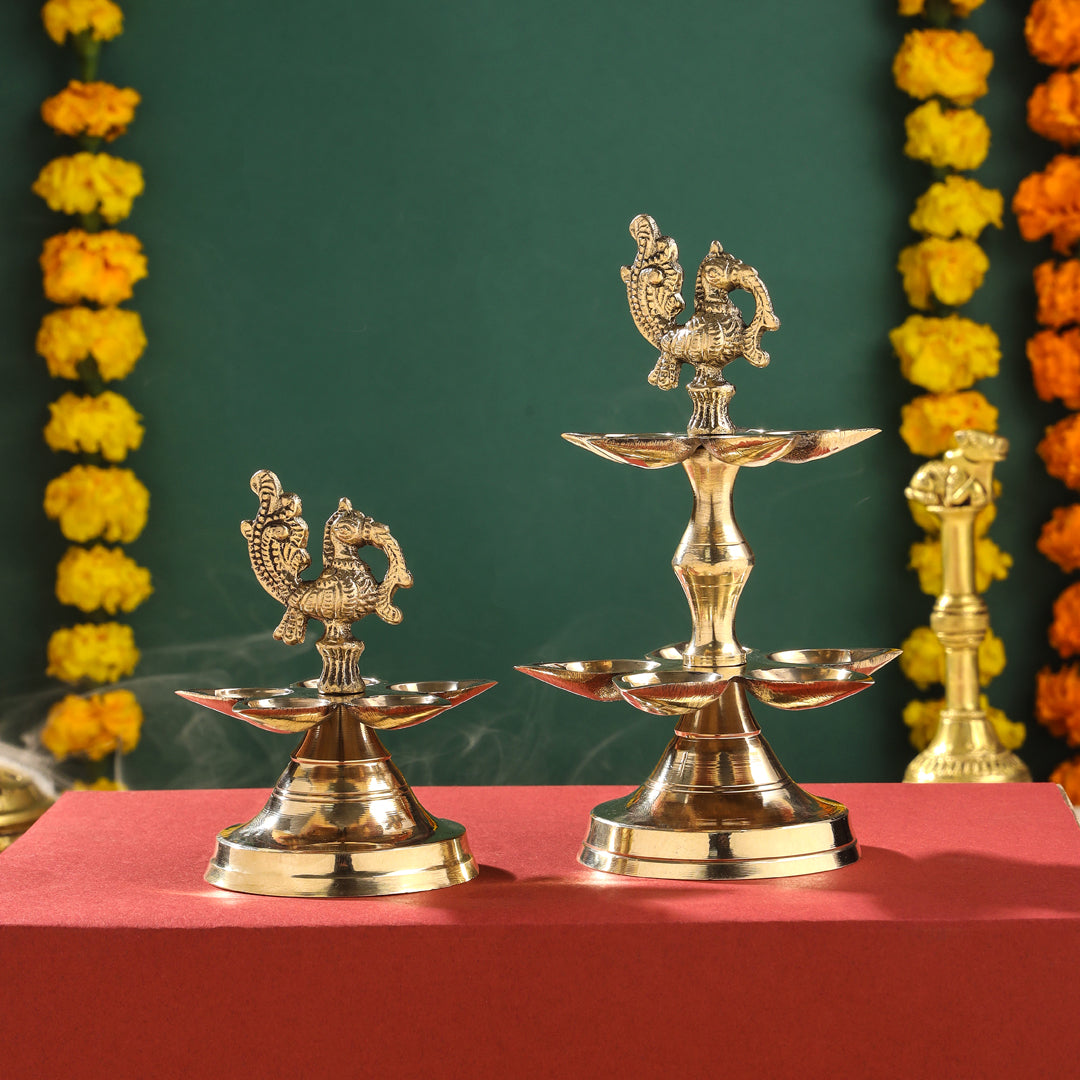 Brass Peacock Diya/Lamp Vedansh Craft
