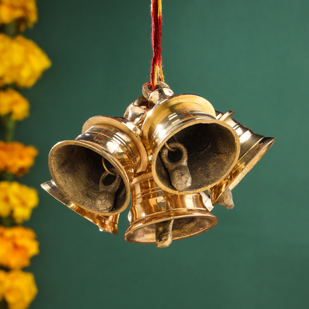 Brass Decorative Wall Hanging Bells Set (2.5 Inch) Vedansh Craft