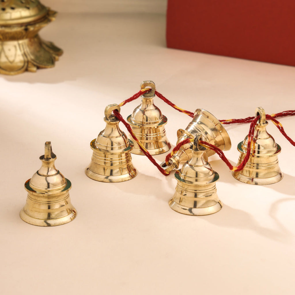 Brass Decorative Wall Hanging Bells Set (2.5 Inch) Vedansh Craft
