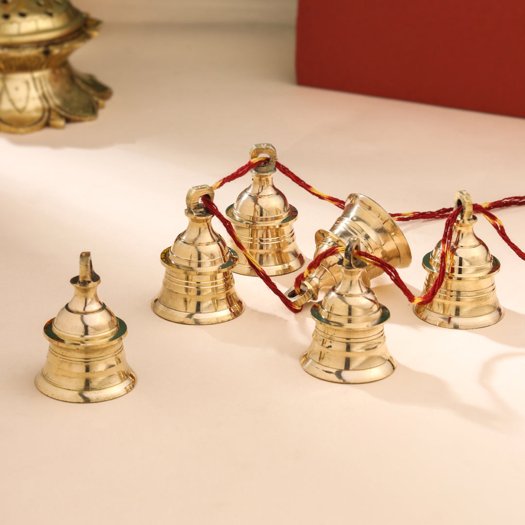 Brass Decorative Wall Hanging Bells Set (2.5 Inch) Vedansh Craft