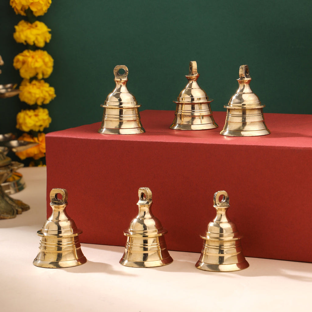 Brass Decorative Wall Hanging Bells Set (2.5 Inch) Vedansh Craft