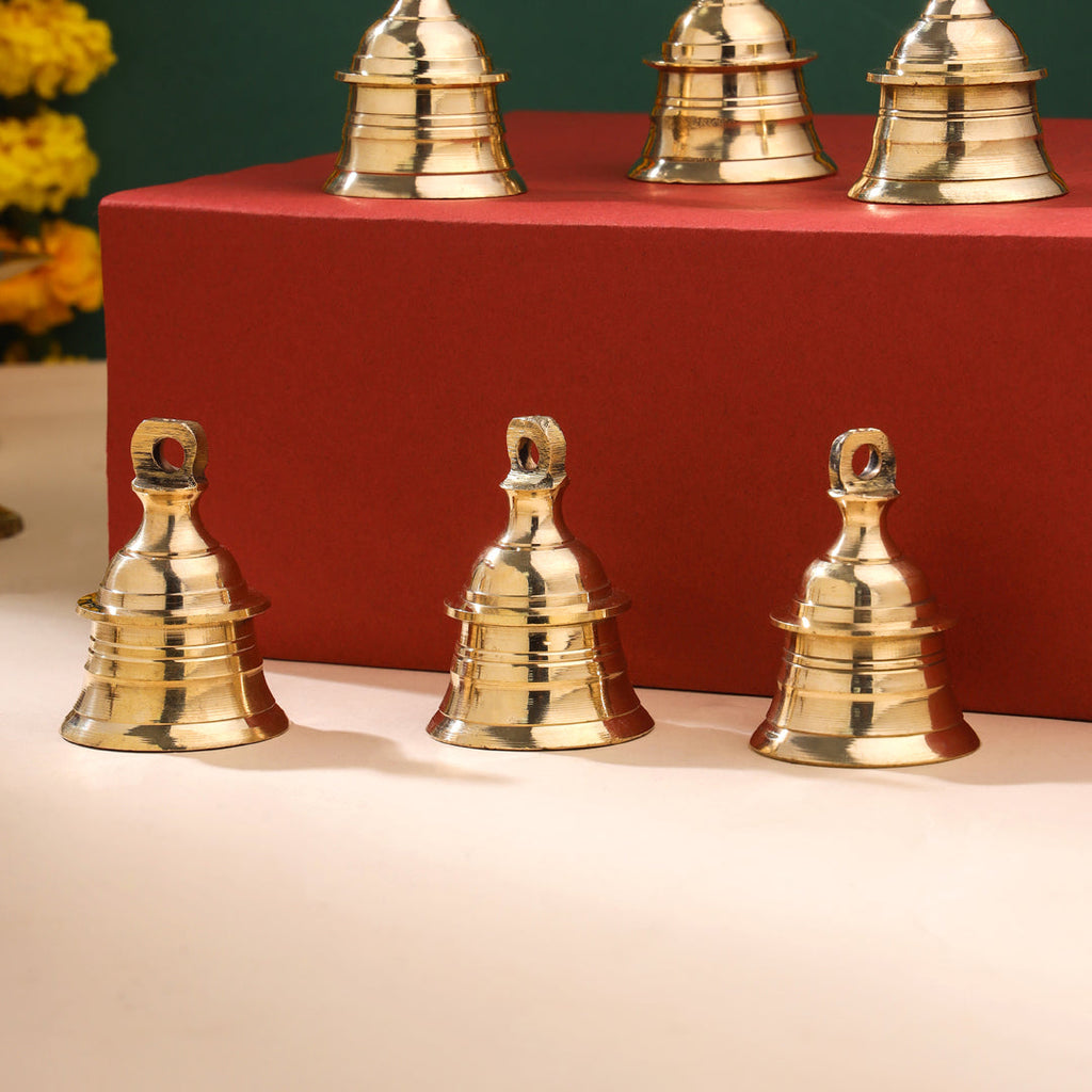 Brass Decorative Wall Hanging Bells Set (2.5 Inch) Vedansh Craft