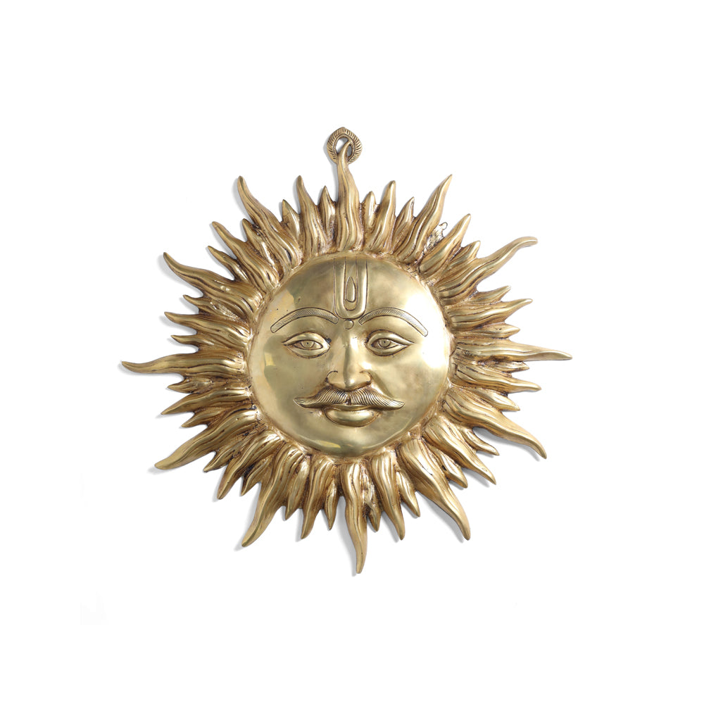 Brass Sun Face Wall Hanging (22.5 Inch) Vedansh Craft