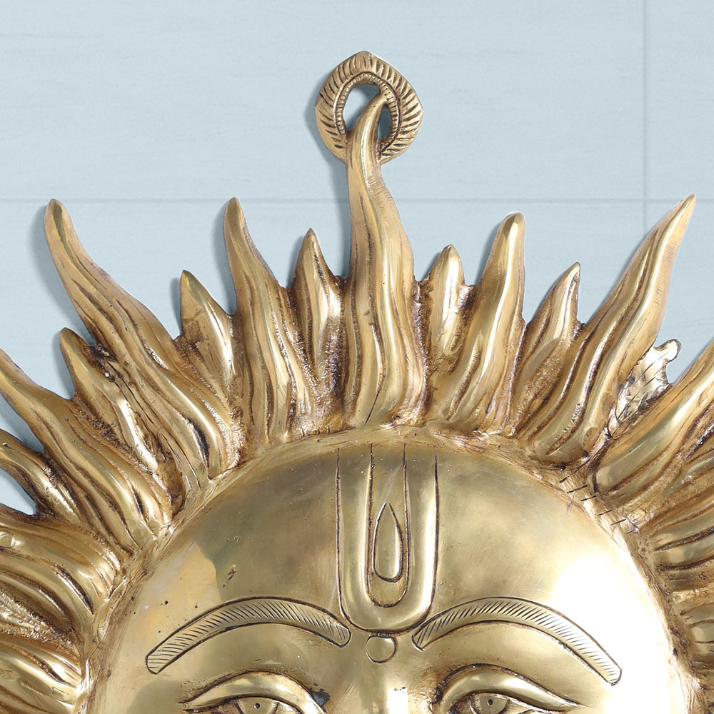 Brass Sun Face Wall Hanging (22.5 Inch) Vedansh Craft