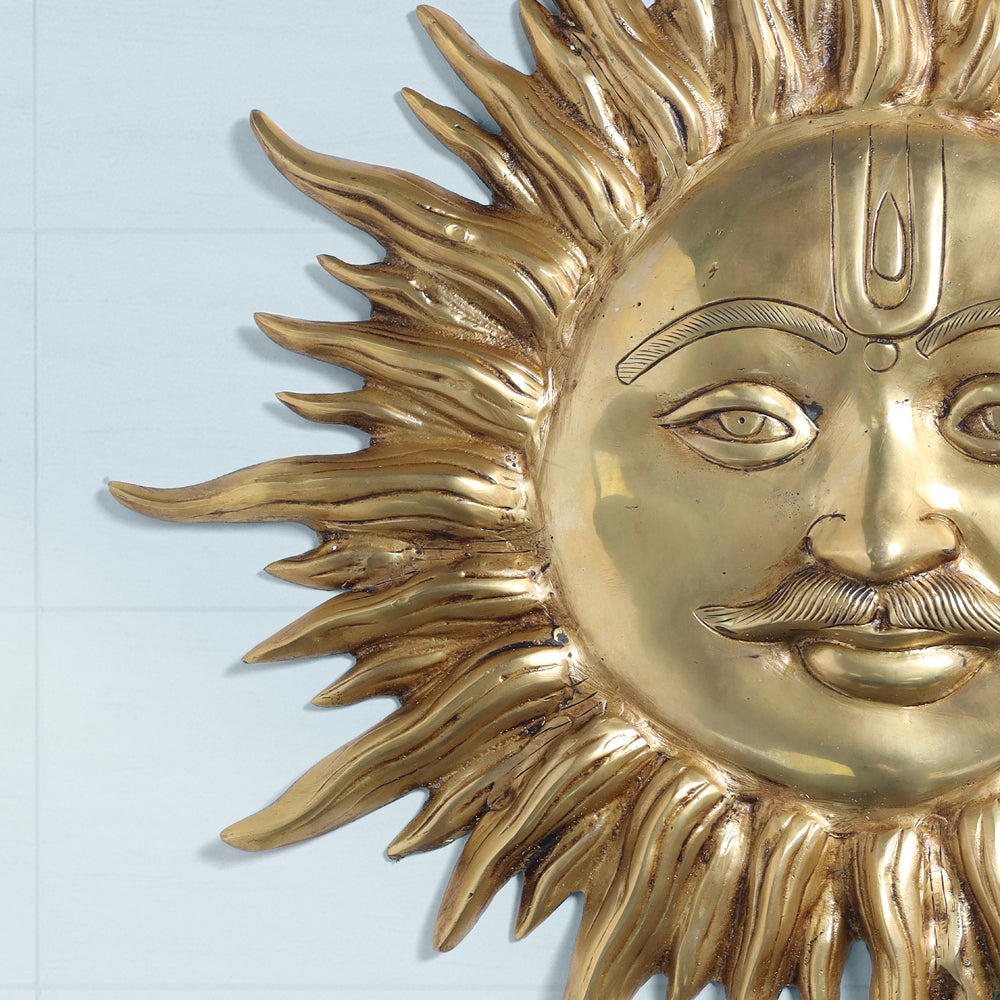 Brass Sun Face Wall Hanging (22.5 Inch) Vedansh Craft