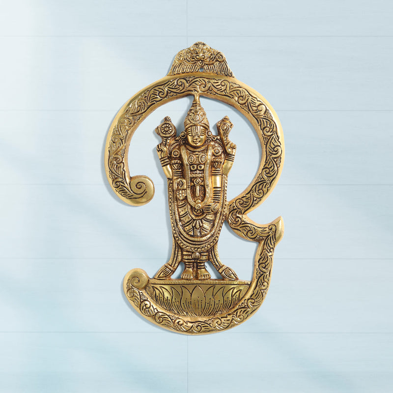 Brass Tirupati Balaji/Venkateshwar Idol Wall Hanging (13 Inch) Vedansh Craft
