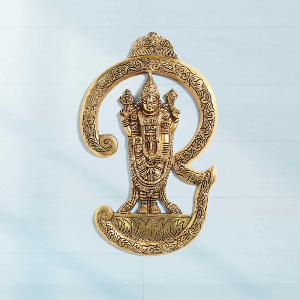 Brass Tirupati Balaji/Venkateshwar Idol Wall Hanging (13 Inch) Vedansh Craft