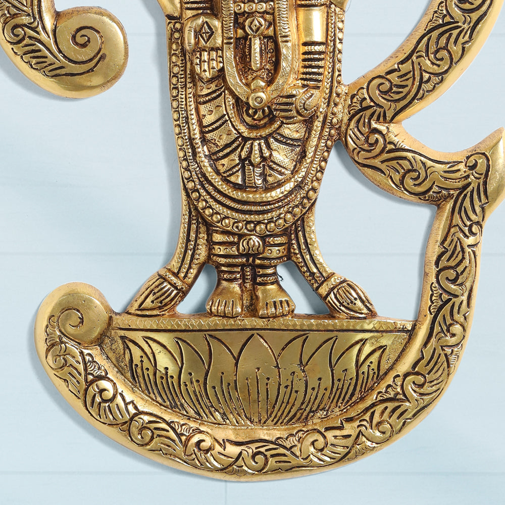 Brass Tirupati Balaji/Venkateshwar Idol Wall Hanging (13 Inch) Vedansh Craft