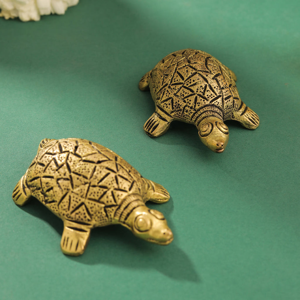 Brass Tortoise Vastu/Feng Shui Pair (0.8 Inch) Vedansh Craft