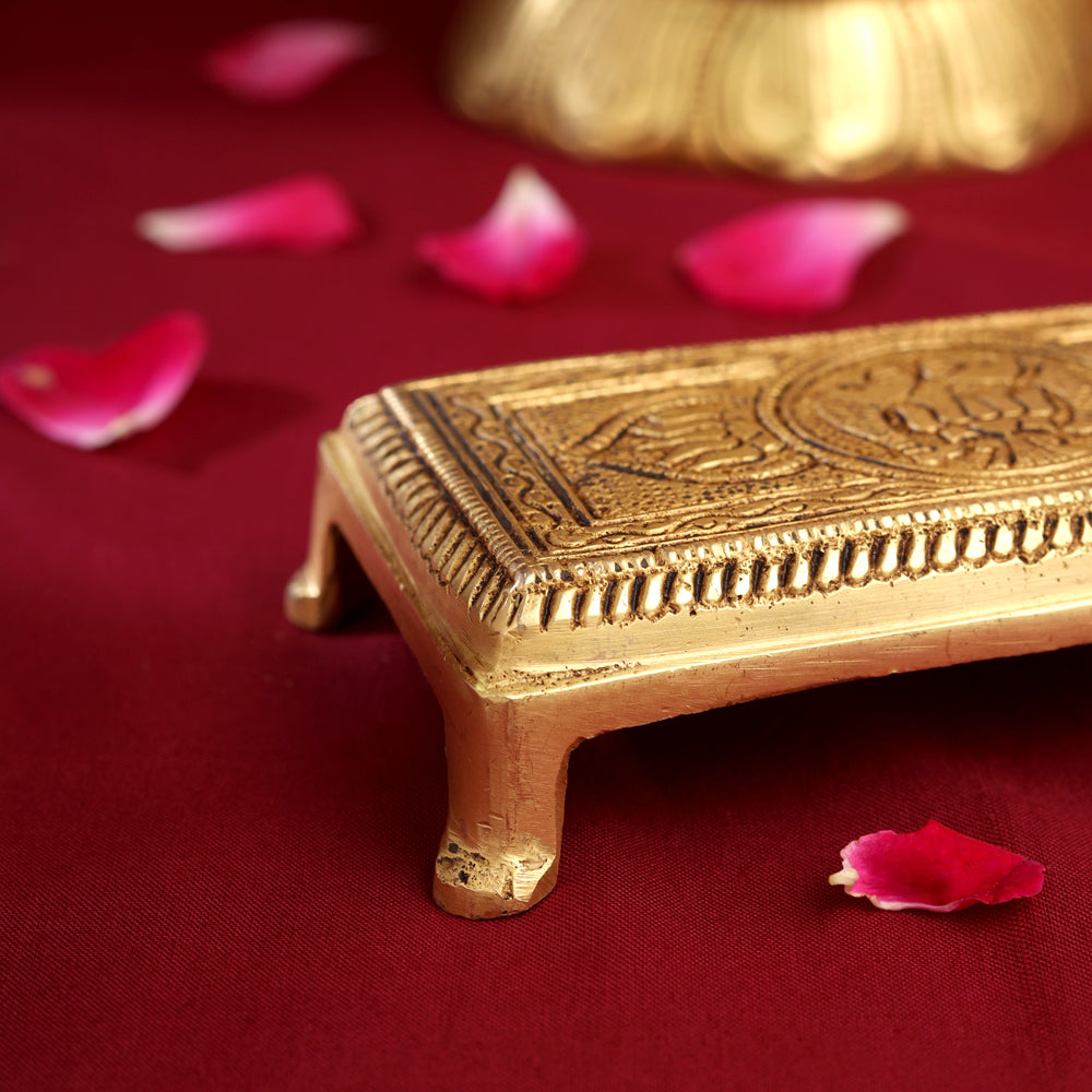 Brass Pooja Chowki (4.5 Inch) Vedansh Craft