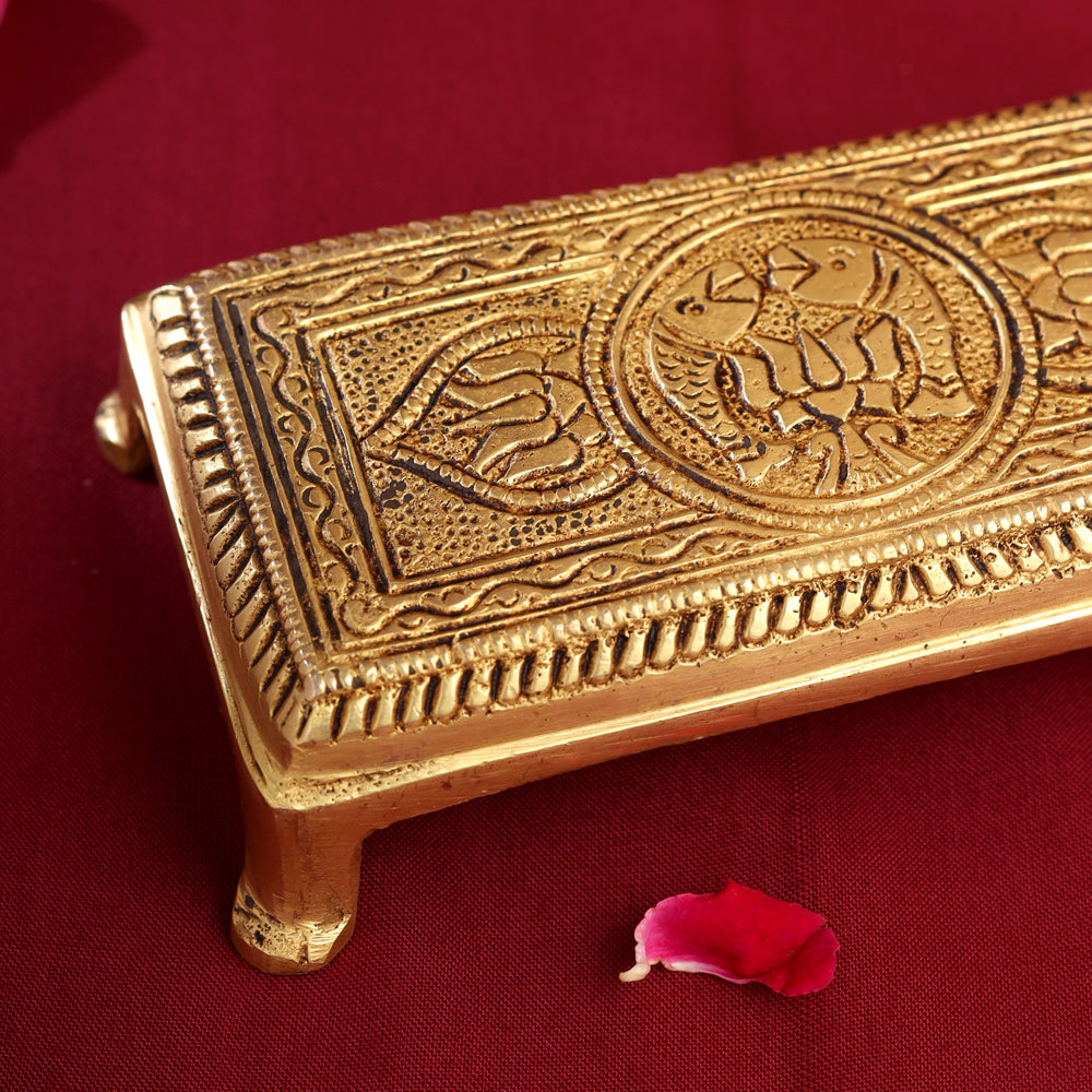 Brass Pooja Chowki (4.5 Inch) Vedansh Craft