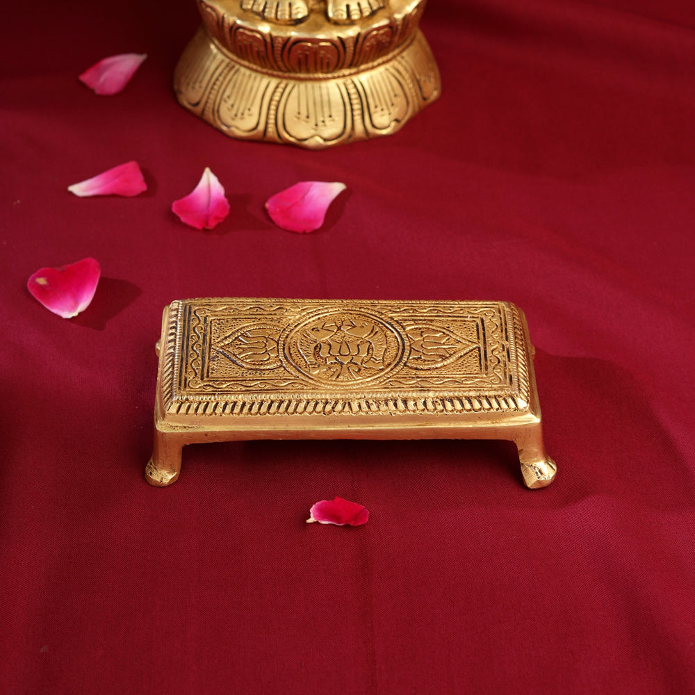Brass Pooja Chowki (4.5 Inch) Vedansh Craft