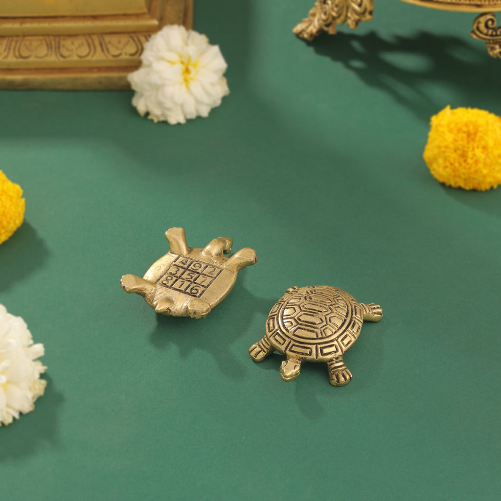 Brass Tortoise Vastu/Feng Shui Pair (0.5 Inch) Vedansh Craft
