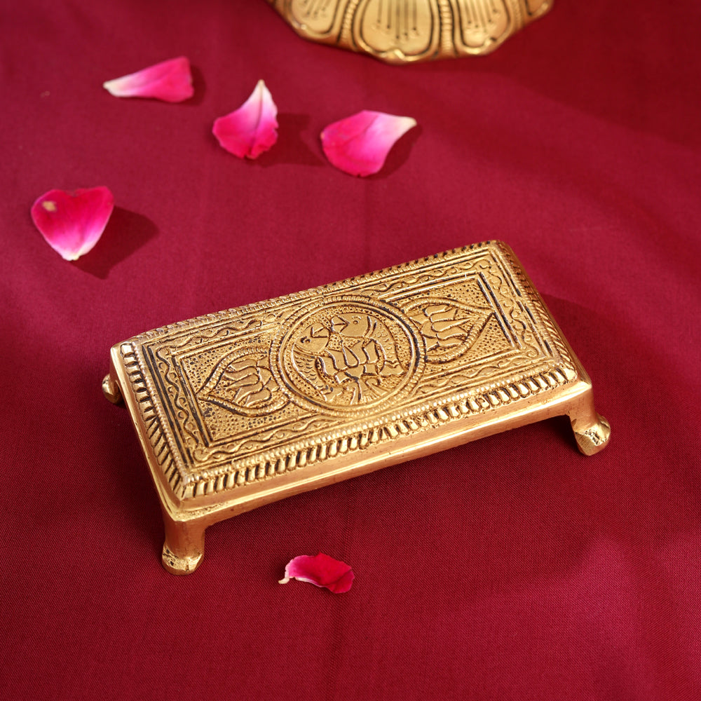Brass Pooja Chowki (4.5 Inch) Vedansh Craft