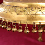 Brass Stool With Hanging Bells (9 Inch) Vedansh Craft