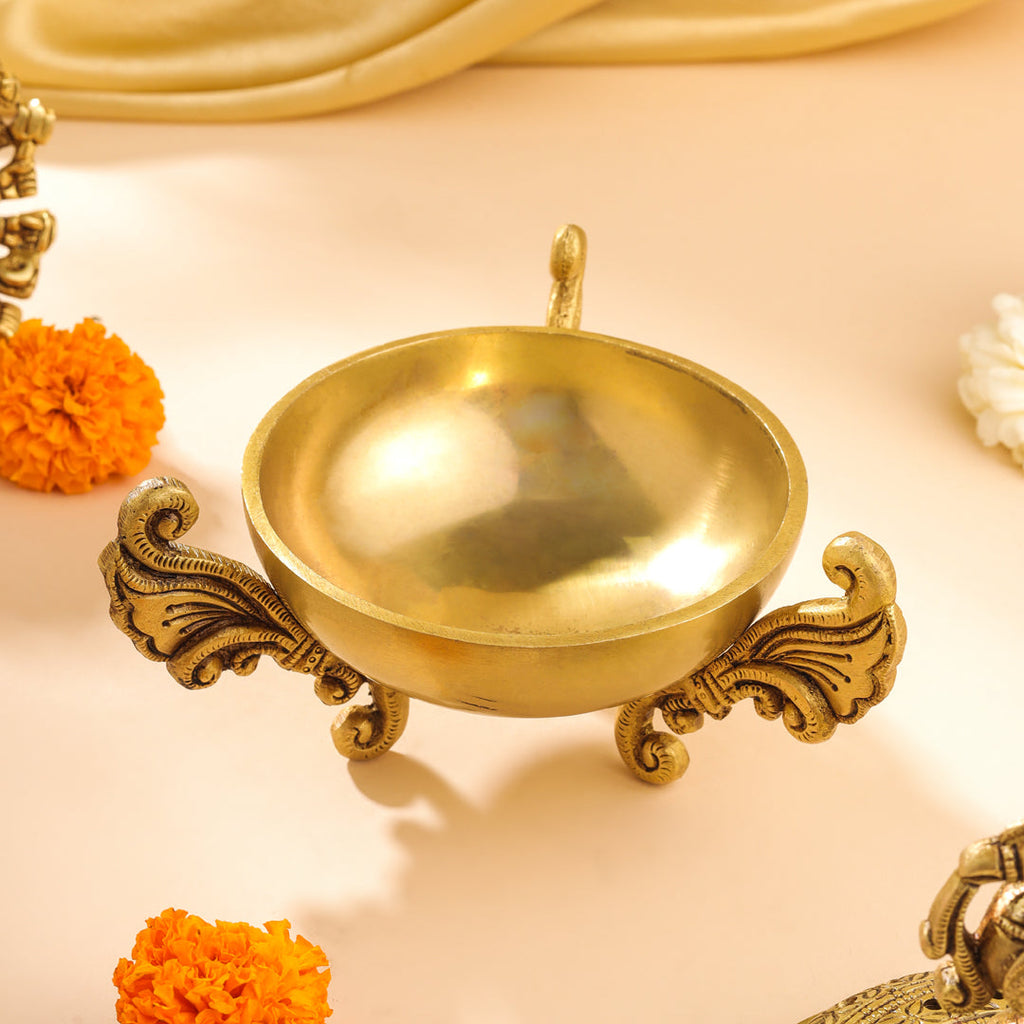 Brass Peacock Dhoop Dani & Incense Holder Vedansh Craft