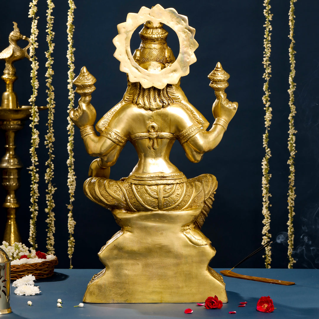 Brass Sitting Goddess Lakshmi Idol (30 Inch) Vedansh Craft