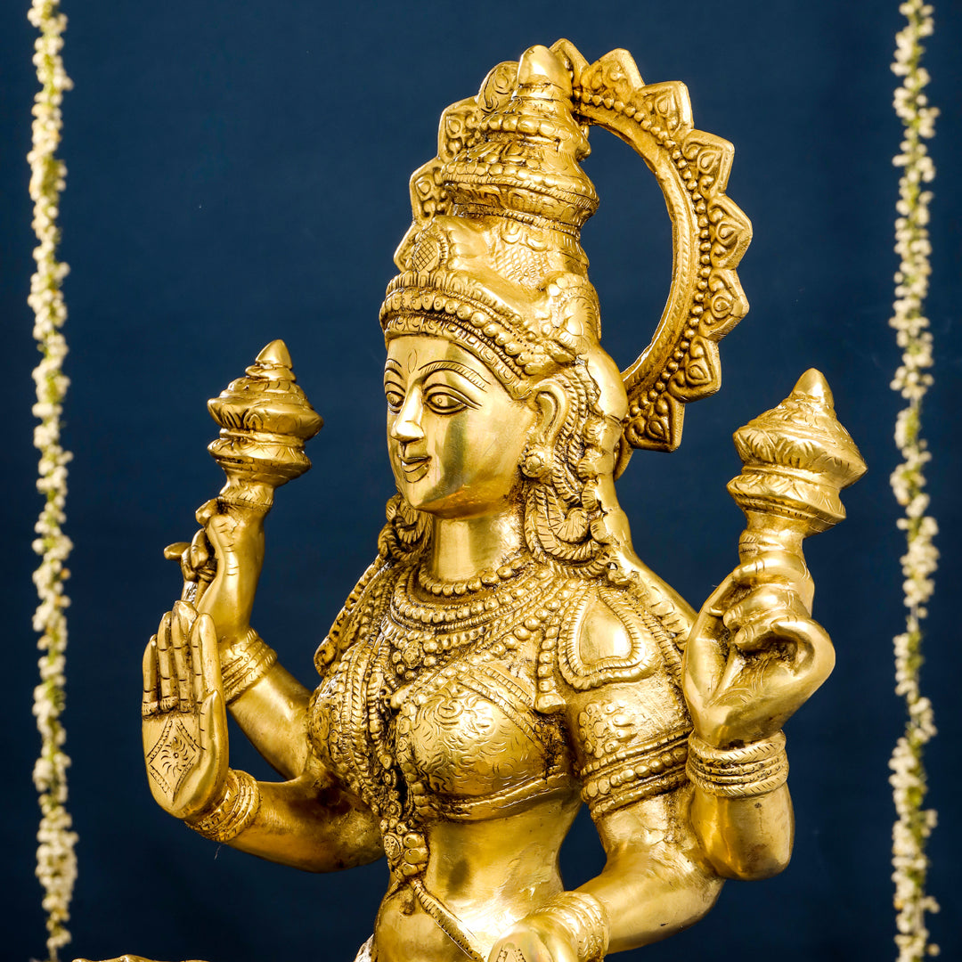 Brass Sitting Goddess Lakshmi Idol (30 Inch) Vedansh Craft