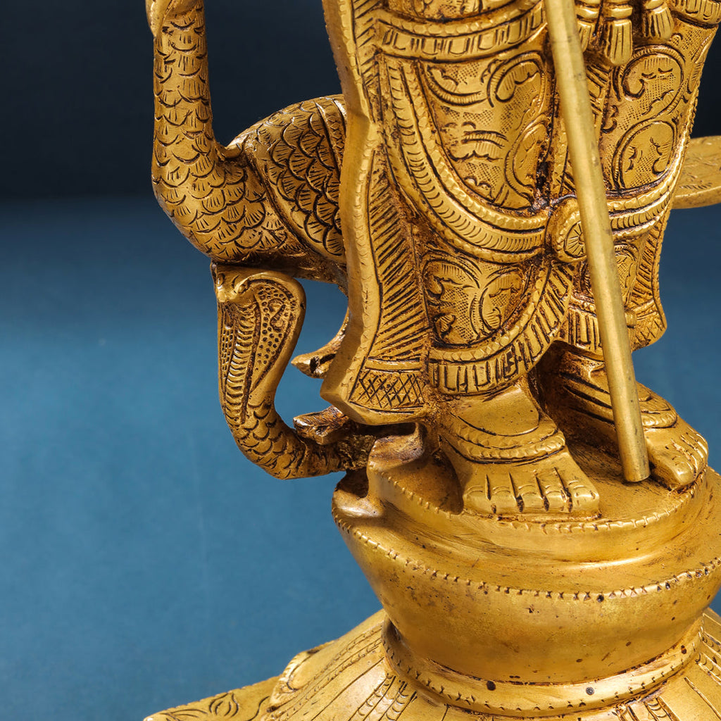 Brass Standing Lord Murugan With Devasena And Valli Statues (23.5 Inch) Vedansh Craft