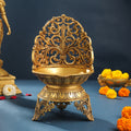 Brass Ethnic Handcarved Diya (12 Inch) Vedansh Craft