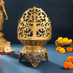 Brass Ethnic Handcarved Diya (12 Inch) Vedansh Craft